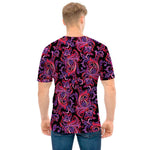 Purple Paisley Pattern Print Men's T-Shirt