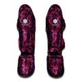 Purple Paisley Pattern Print Muay Thai Shin Guards
