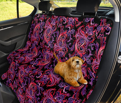 Purple Paisley Pattern Print Pet Car Back Seat Cover