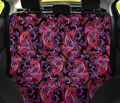 Purple Paisley Pattern Print Pet Car Back Seat Cover
