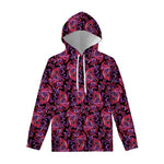 Purple Paisley Pattern Print Pullover Hoodie