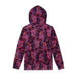 Purple Paisley Pattern Print Pullover Hoodie