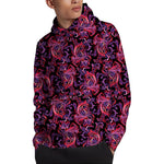 Purple Paisley Pattern Print Pullover Hoodie