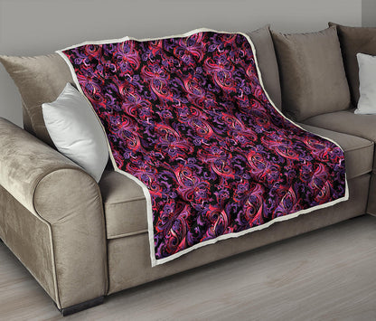 Purple Paisley Pattern Print Quilt