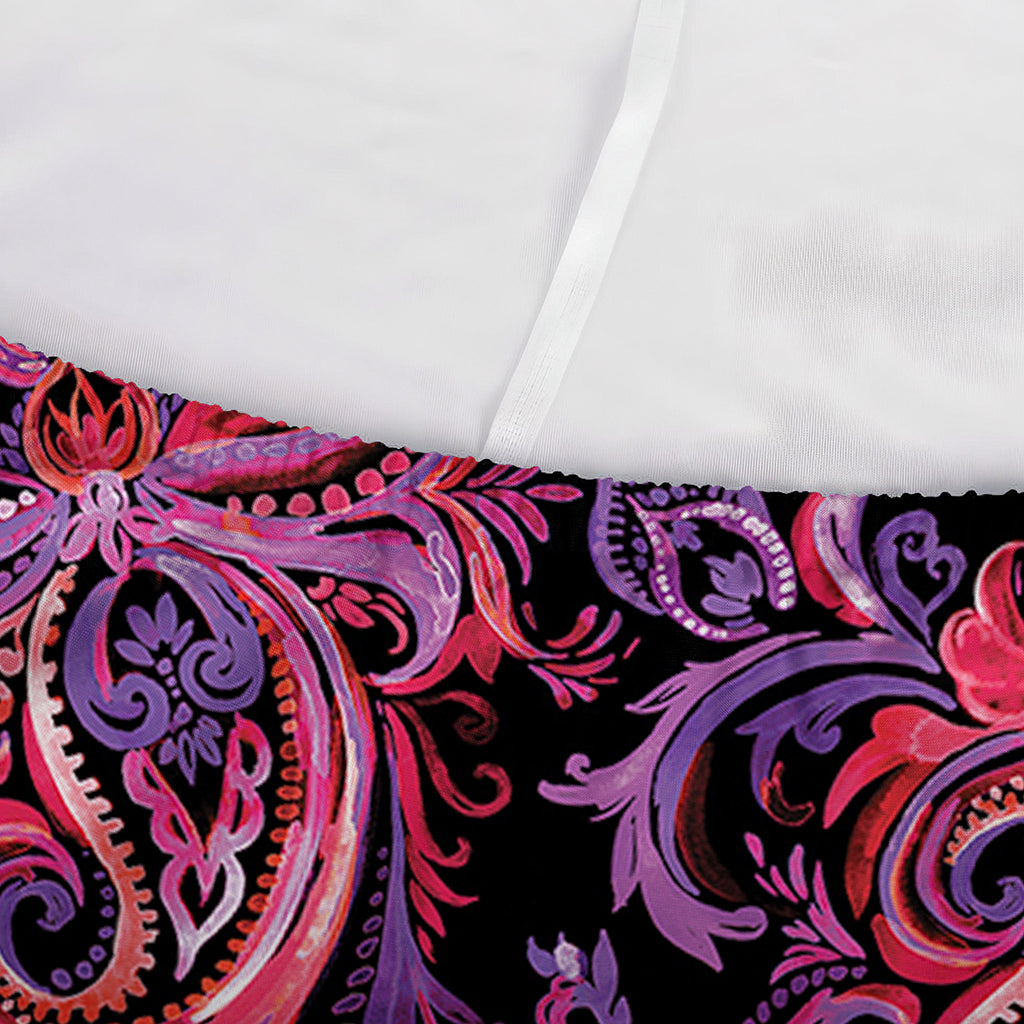 Purple Paisley Pattern Print Sofa Cover