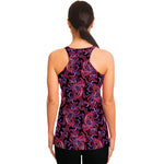 Purple Paisley Pattern Print Women's Racerback Tank Top