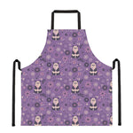 Purple Panda And Flower Pattern Print Apron
