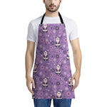 Purple Panda And Flower Pattern Print Apron