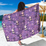 Purple Panda And Flower Pattern Print Beach Sarong Wrap