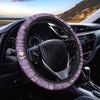 Purple Panda And Flower Pattern Print Car Steering Wheel Cover