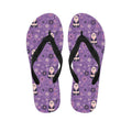 Purple Panda And Flower Pattern Print Flip Flops