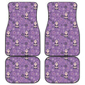 Purple Panda And Flower Pattern Print Front and Back Car Floor Mats