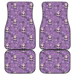 Purple Panda And Flower Pattern Print Front and Back Car Floor Mats