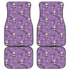 Purple Panda And Flower Pattern Print Front and Back Car Floor Mats