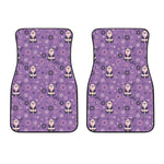 Purple Panda And Flower Pattern Print Front Car Floor Mats