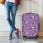 Purple Panda And Flower Pattern Print Luggage Cover