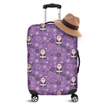 Purple Panda And Flower Pattern Print Luggage Cover