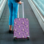 Purple Panda And Flower Pattern Print Luggage Cover