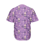 Purple Panda And Flower Pattern Print Men's Baseball Jersey