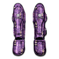 Purple Panda And Flower Pattern Print Muay Thai Shin Guards