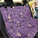 Purple Panda And Flower Pattern Print Pet Car Back Seat Cover