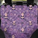 Purple Panda And Flower Pattern Print Pet Car Back Seat Cover