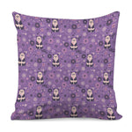 Purple Panda And Flower Pattern Print Pillow Cover