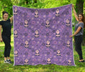 Purple Panda And Flower Pattern Print Quilt