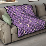 Purple Panda And Flower Pattern Print Quilt
