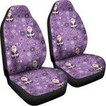 Purple Panda And Flower Pattern Print Universal Fit Car Seat Covers