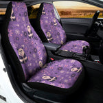 Purple Panda And Flower Pattern Print Universal Fit Car Seat Covers