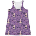 Purple Panda And Flower Pattern Print Women's Racerback Tank Top