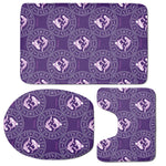 Purple Pisces Zodiac Pattern Print 3 Piece Bath Mat Set