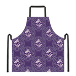Purple Pisces Zodiac Pattern Print Apron