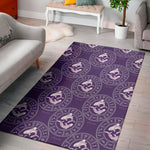 Purple Pisces Zodiac Pattern Print Area Rug