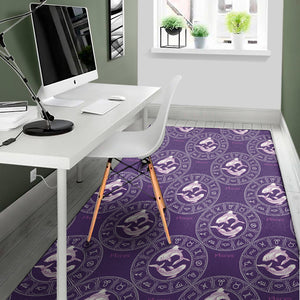 Purple Pisces Zodiac Pattern Print Area Rug