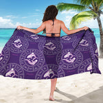 Purple Pisces Zodiac Pattern Print Beach Sarong Wrap