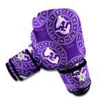 Purple Pisces Zodiac Pattern Print Boxing Gloves