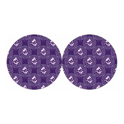 Purple Pisces Zodiac Pattern Print Car Coasters