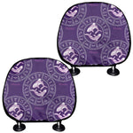 Purple Pisces Zodiac Pattern Print Car Headrest Covers