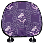 Purple Pisces Zodiac Pattern Print Car Headrest Covers