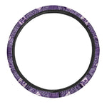 Purple Pisces Zodiac Pattern Print Car Steering Wheel Cover