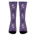 Purple Pisces Zodiac Pattern Print Crew Socks