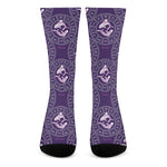 Purple Pisces Zodiac Pattern Print Crew Socks