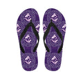 Purple Pisces Zodiac Pattern Print Flip Flops