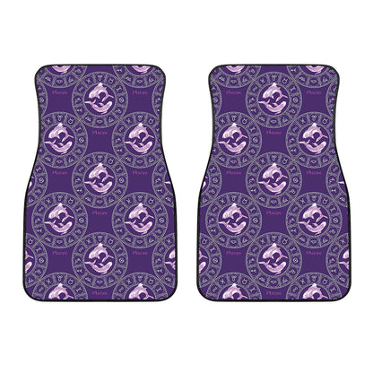 Purple Pisces Zodiac Pattern Print Front Car Floor Mats