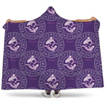 Purple Pisces Zodiac Pattern Print Hooded Blanket