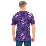 Purple Pisces Zodiac Pattern Print Men's T-Shirt