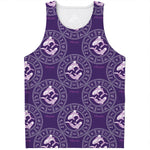 Purple Pisces Zodiac Pattern Print Men's Tank Top