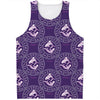 Purple Pisces Zodiac Pattern Print Men's Tank Top